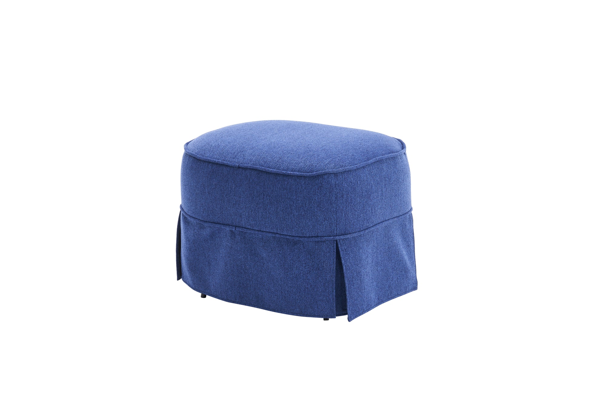 Swivel Barrel Chair With Ottoman, Swivel Accent Chairs Armchair For Living Room, Reading Chairs For Bedroom Comfy, Round Barrel Chairs With Black Metal Base Blue Blue Primary Living Space Modern Linen