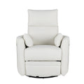 Upholstered Swivel Recliner Manual Rocker Recliner Chair Baby Nursery Chair With Two Removable Pillows For Living Room, Beige Beige Foam Linen
