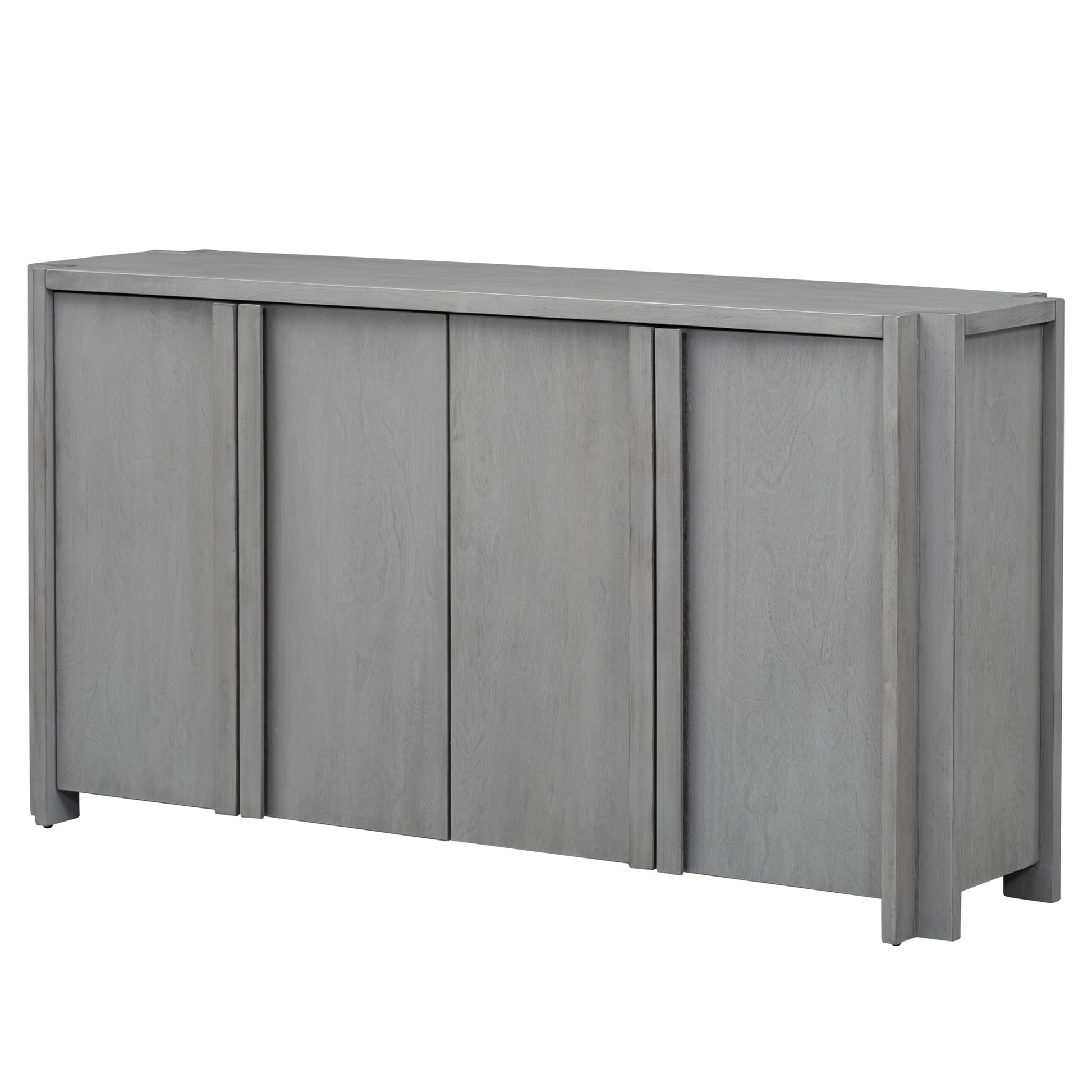 Designed Storage Cabinet Sideboard With 4 Doorsadjustable Shelves, Suitable For Living Rooms, Entrance And Study Rooms. 1 2 Shelves Gray Mdf Acacia