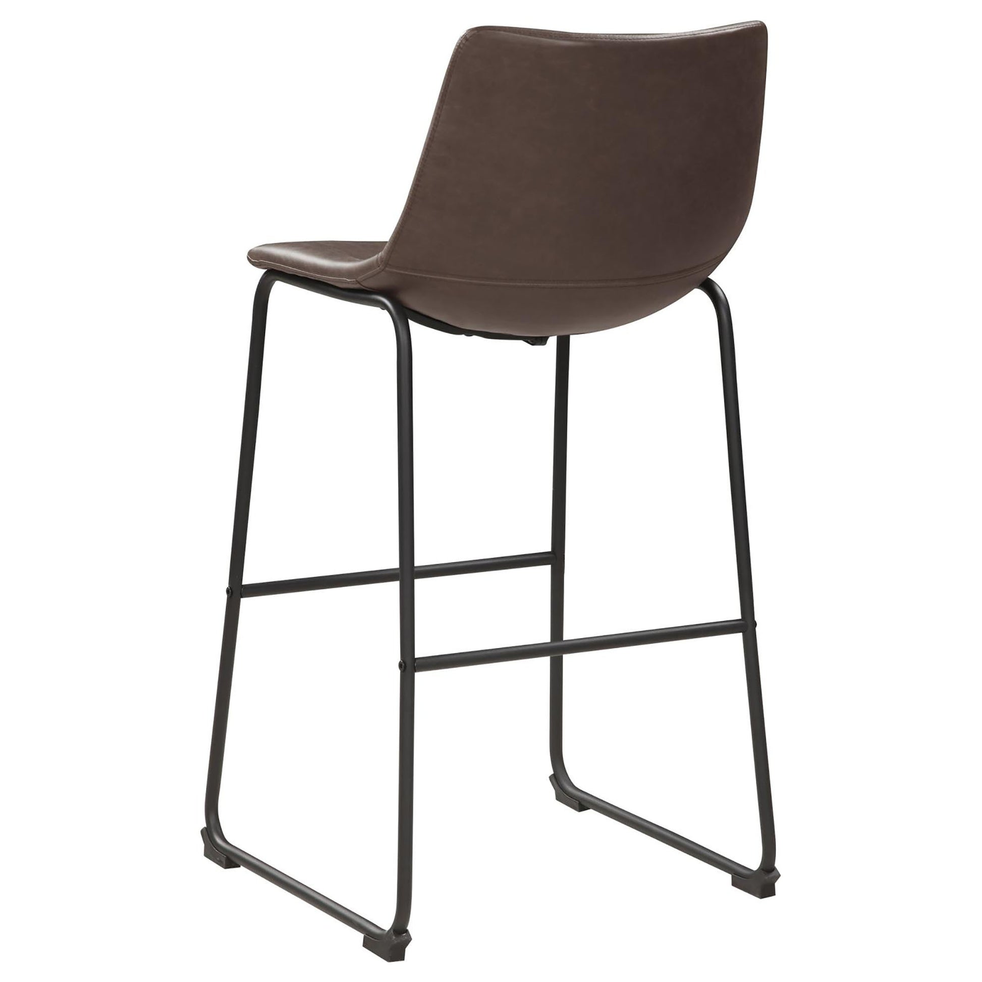 Brown And Black Armless Bar Stool Set Of 2 Solid Brown Dining Room Spot Clean Industrial Bar Stools Solid Back Foam Upholstered