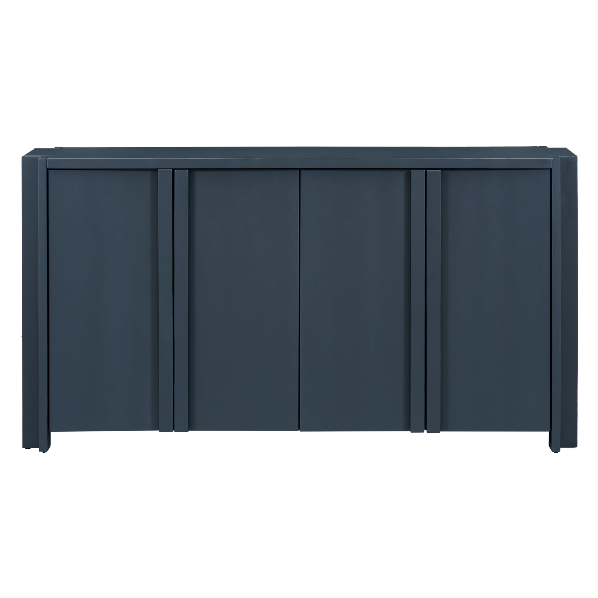 Designed Storage Cabinet Sideboard With 4 Doorsadjustable Shelves, Suitable For Living Rooms, Entrance And Study Rooms. Navy Blue Mdf Acacia