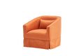 Swivel Barrel Chair With Ottoman, Swivel Accent Chairs Armchair For Living Room, Reading Chairs For Bedroom Comfy, Round Barrel Chairs With Black Metal Base Orange Orange Primary Living Space Modern Linen