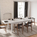 Dining Table106.3 In Large Extendable Kitchen Table White Mdf