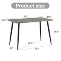 Industrial Style Rectangular Gray Wood Grain Table With Mdf Tabletop And Black Iron Legs, Suitable For Kitchens, Restaurants, And Living Rooms47.2