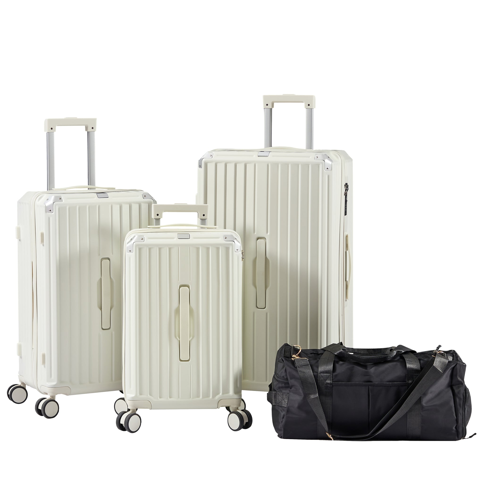 Luggage Set 4 pcs 20" 24" 29" Travel Bag , PC ABS white-abs+pc