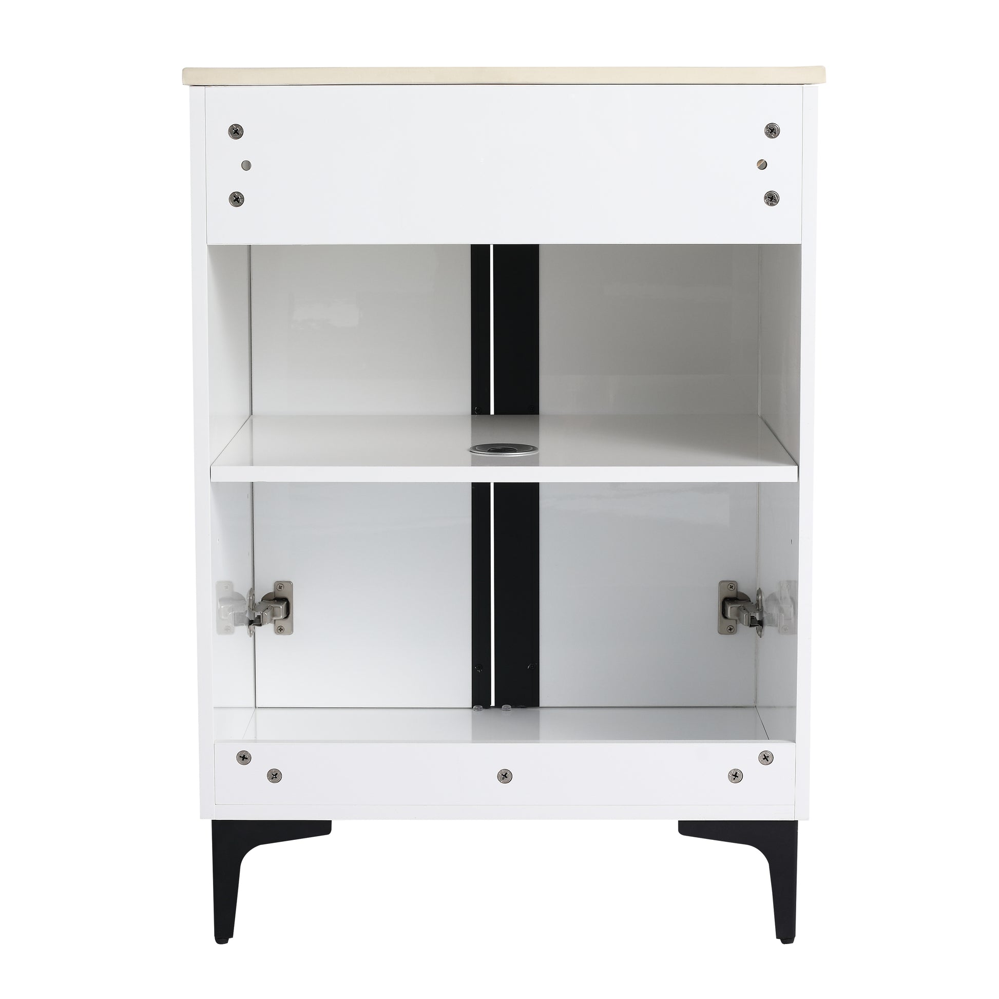 24" Freestanding Bathroom Vanity With Ceramic Sink Bvb06724Wh G Bl9060B White 2 Bathroom Freestanding Modern Plywood