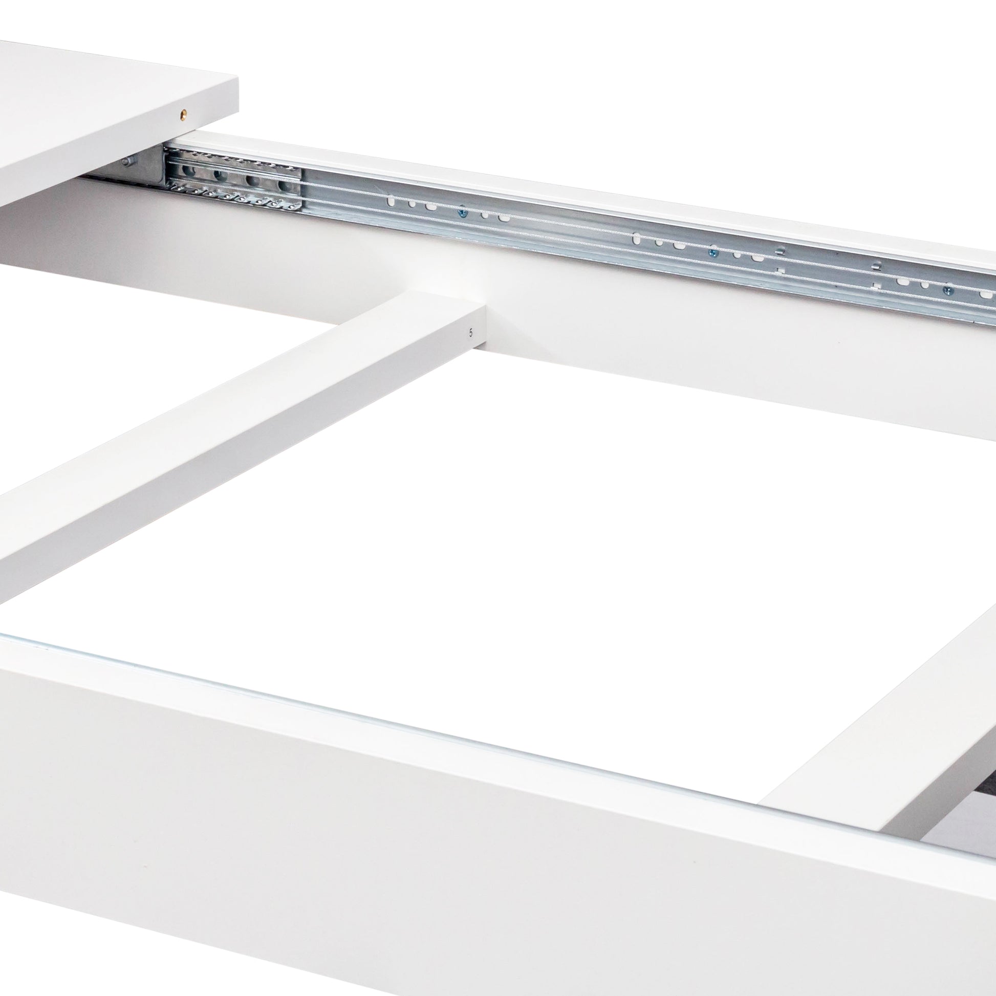 Dining Table106.3 In Large Extendable Kitchen Table White Mdf