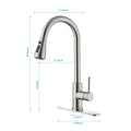 Single Handle Kitchen Sink Faucet With Pull Out Sprayer Brushed Nickel Stainless Steel