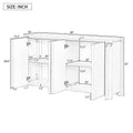 Designed Storage Cabinet Sideboard With 4 Doorsadjustable Shelves, Suitable For Living Rooms, Entrance And Study Rooms. 1 2 Shelves Gray Mdf Acacia