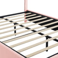 Queen Size Upholstered Platform Bed With Height Adjustable Headboard And Under Bed Storage Space,Pink Pink Upholstered