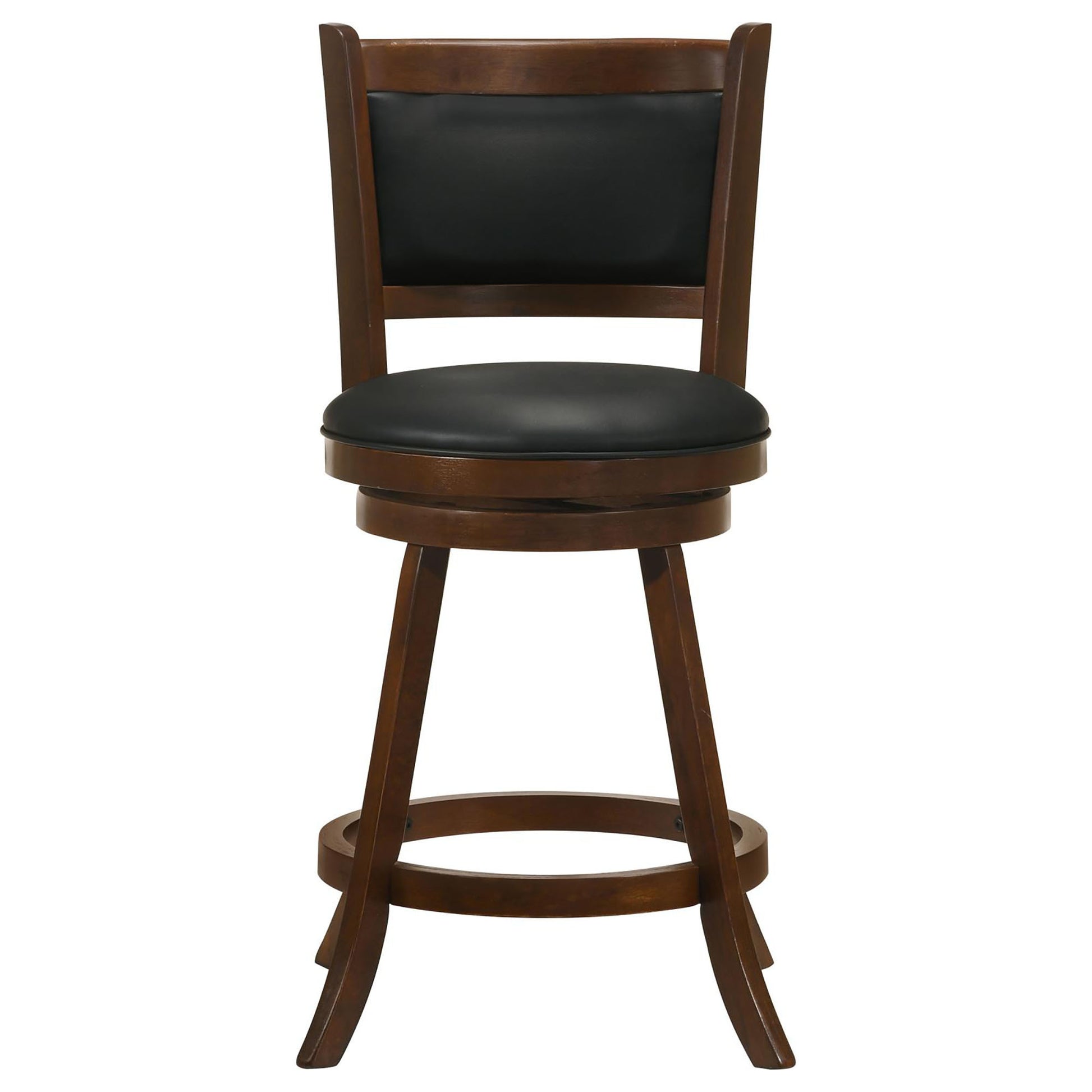 Chestnut And Black Wooden Swivel Stool Set Of 2 Solid Black Brown Brown Dining Room Spot Clean Transitional Bar Stools Rubberwood Solid Back Foam Wood Fabric