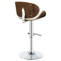 Ecru And Chrome Adjustable Bar Stool Solid Ivory Dining Room Spot Clean Mid Century Modern Bar Stools Solid Back Foam Upholstered