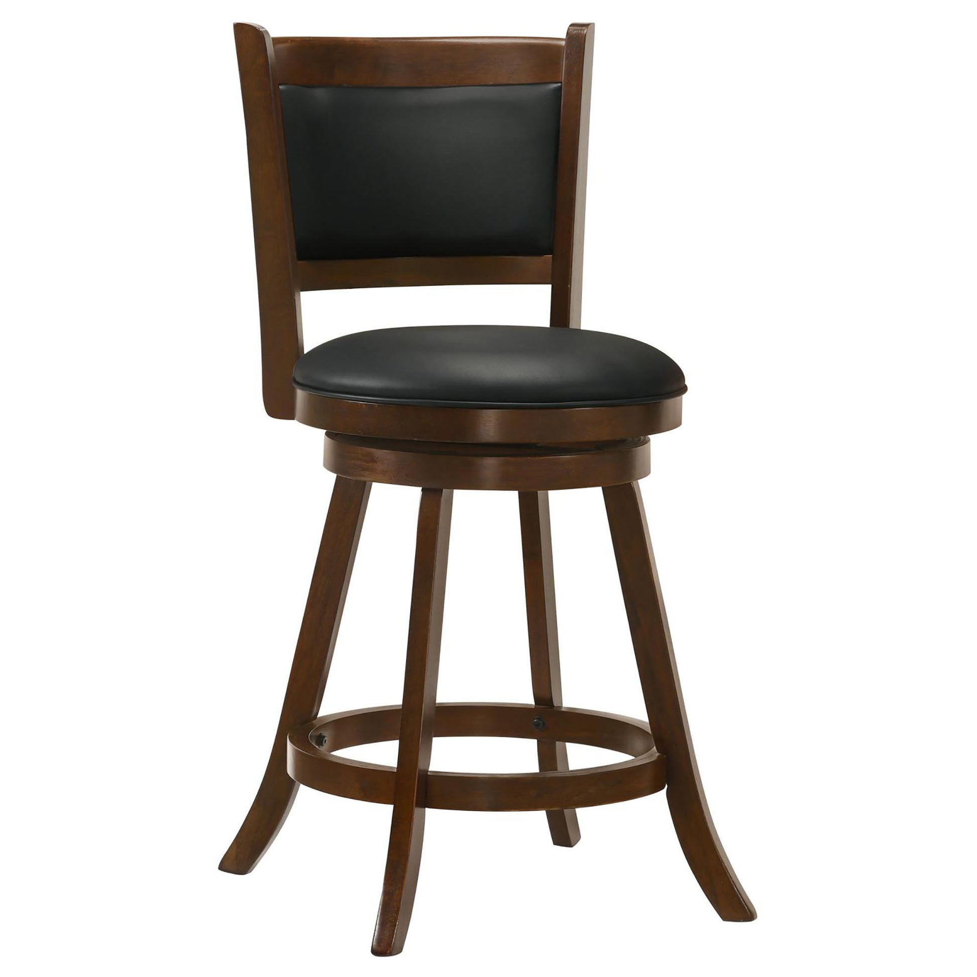 Chestnut And Black Wooden Swivel Stool Set Of 2 Solid Black Brown Brown Dining Room Spot Clean Transitional Bar Stools Rubberwood Solid Back Foam Wood Fabric