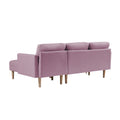 Pink Fabric Right Facing Sectional Sofa Bedl Shape Sofa Chaise Lounge With Ottoman Bench Pink Wood Tufted Back Square Arms Foam Fabric 3 Seat