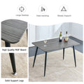 Industrial Style Rectangular Gray Wood Grain Table With Mdf Tabletop And Black Iron Legs, Suitable For Kitchens, Restaurants, And Living Rooms47.2