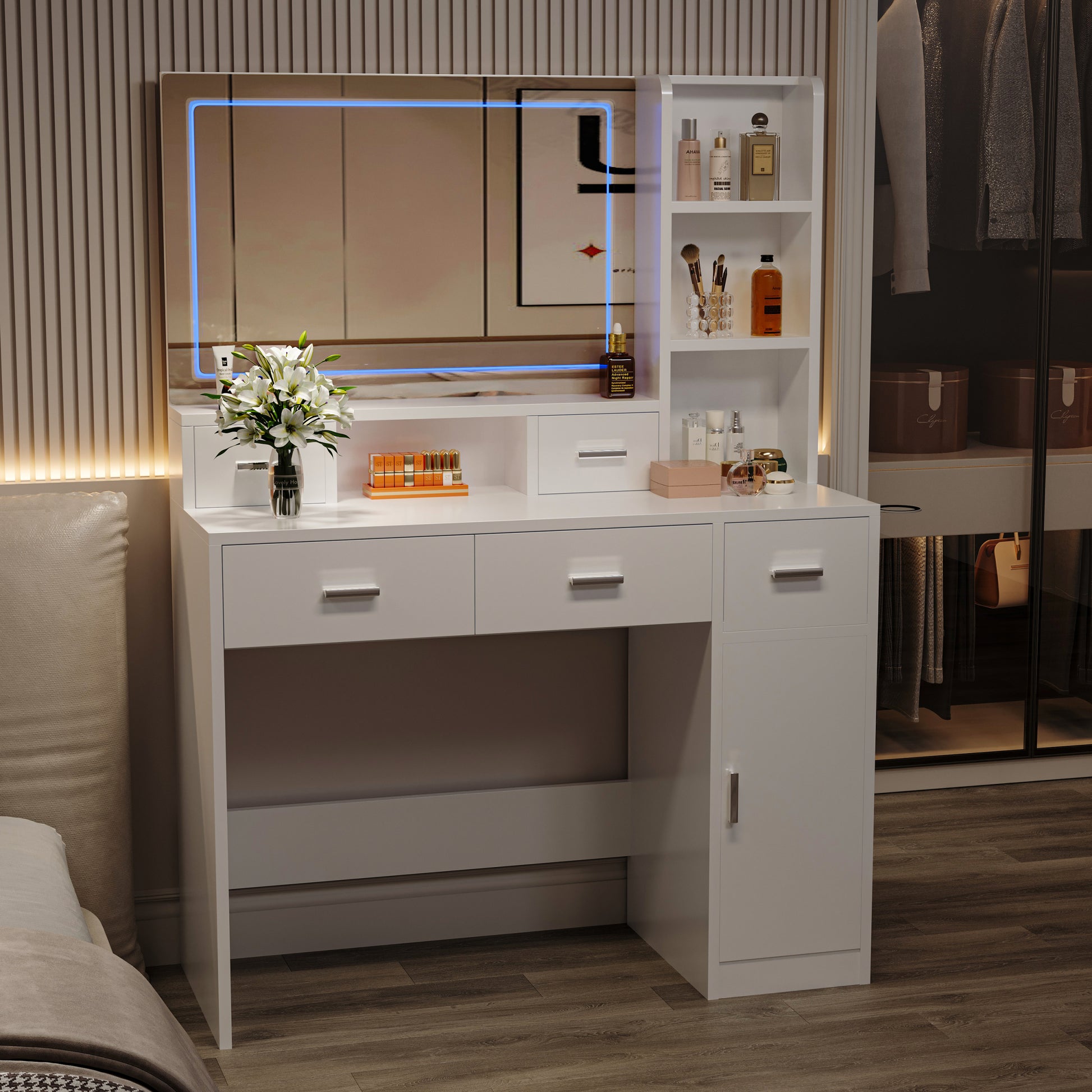 modern dressing tables with mirror Modern Dressing Table with Mirror and Light for Small Space - Bed Bath & Beyond