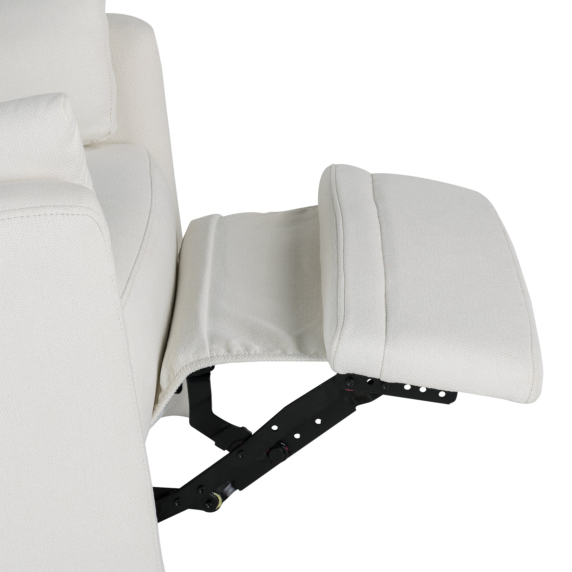 Upholstered Swivel Recliner Manual Rocker Recliner beige-foam-linen