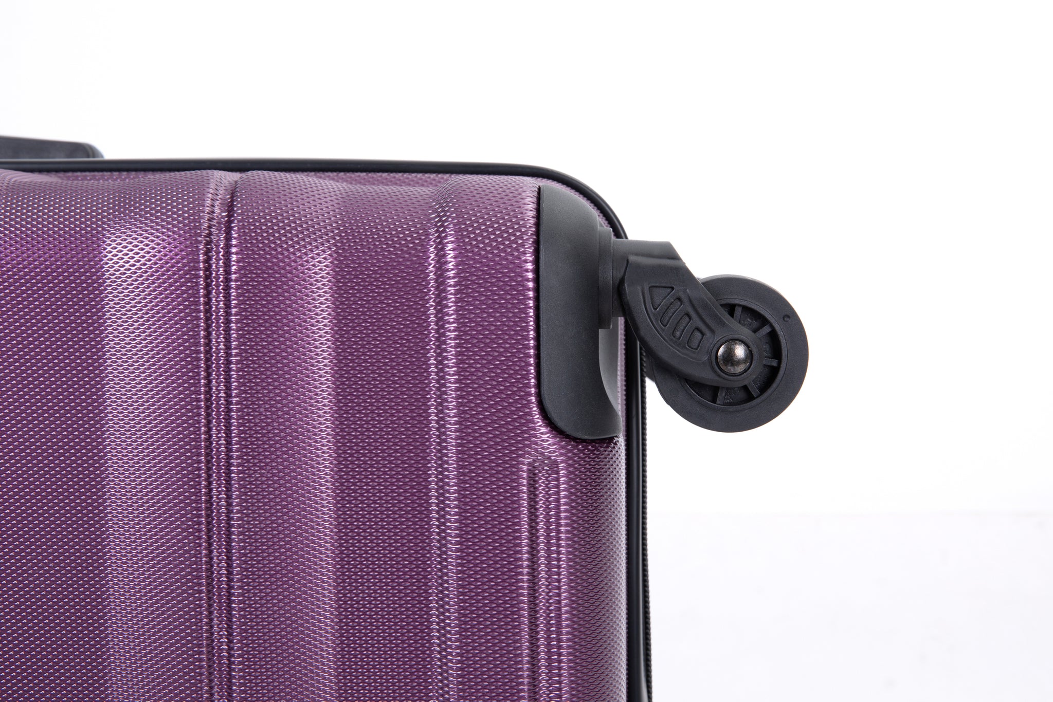 Expandable 3 Piece Luggage Sets PC Lightweight & dark purple-pc
