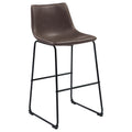 Brown And Black Armless Bar Stool Set Of 2 Solid Brown Dining Room Spot Clean Industrial Bar Stools Solid Back Foam Upholstered