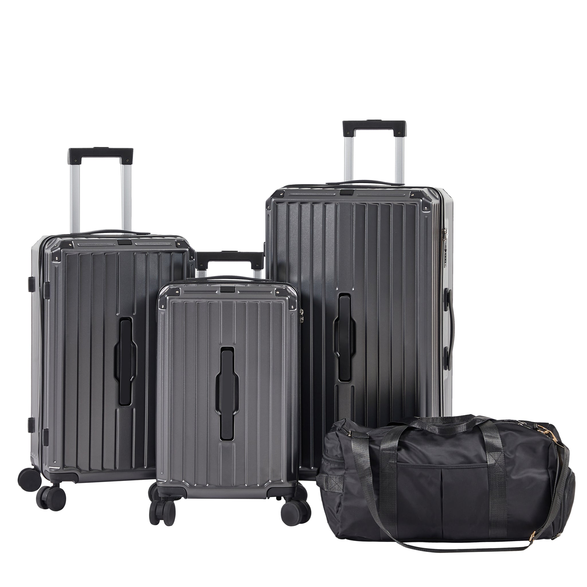 Luggage Set 4 pcs 20" 24" 29" Travel Bag , PC ABS dark gray-abs+pc