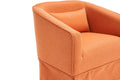 Swivel Barrel Chair With Ottoman, Swivel Accent Chairs Armchair For Living Room, Reading Chairs For Bedroom Comfy, Round Barrel Chairs With Black Metal Base Orange Orange Primary Living Space Modern Linen