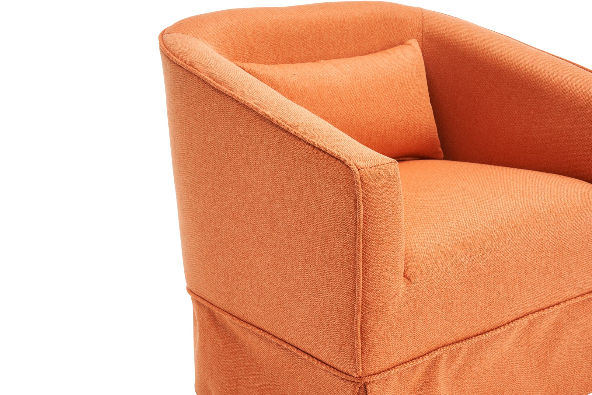 Swivel Barrel Chair With Ottoman, Swivel Accent Chairs Armchair For Living Room, Reading Chairs For Bedroom Comfy, Round Barrel Chairs With Black Metal Base Orange Orange Primary Living Space Modern Linen