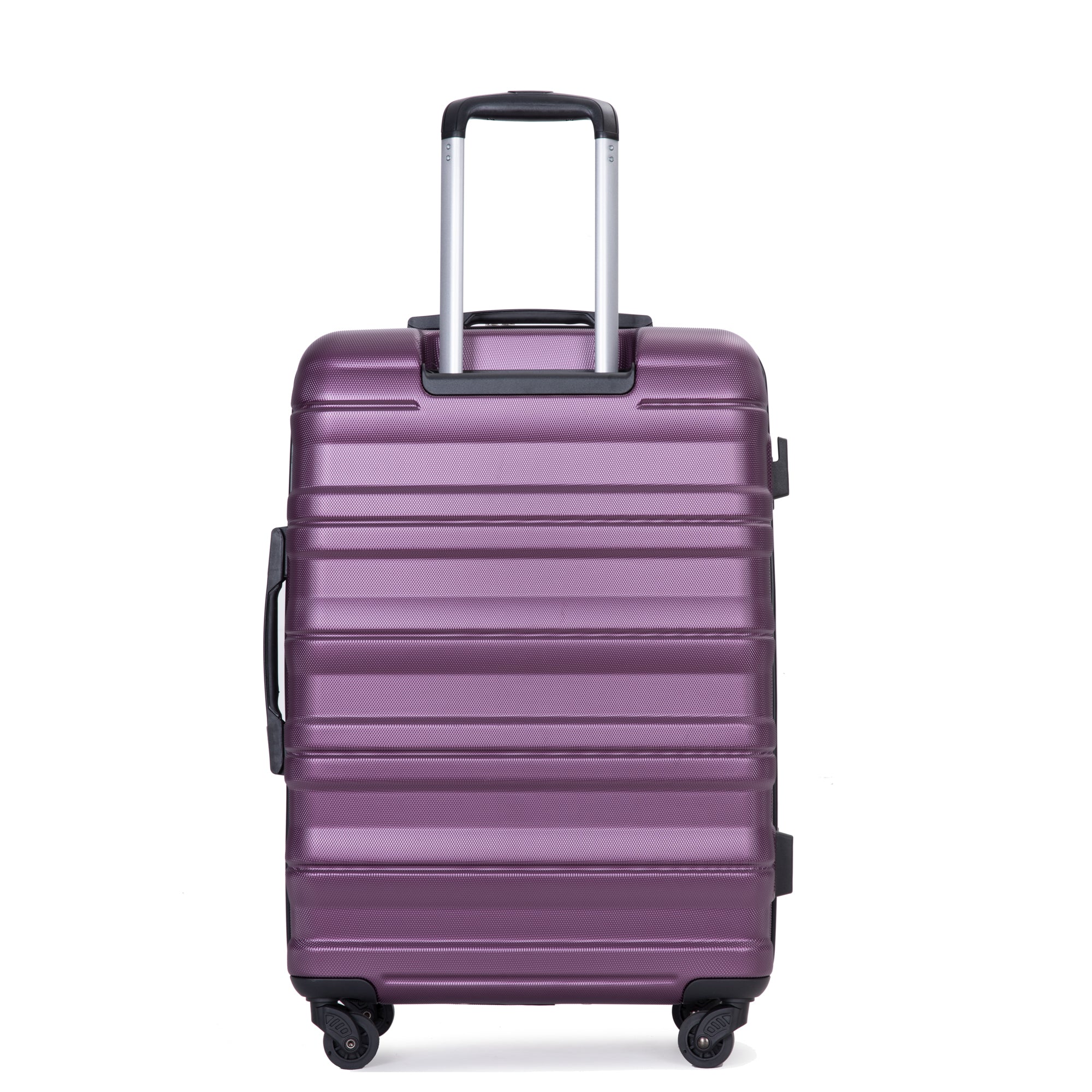 Expandable 3 Piece Luggage Sets PC Lightweight & dark purple-pc
