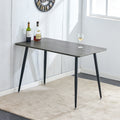 Industrial Style Rectangular Gray Wood Grain Table With Mdf Tabletop And Black Iron Legs, Suitable For Kitchens, Restaurants, And Living Rooms47.2