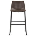 Brown And Black Armless Bar Stool Set Of 2 Solid Brown Dining Room Spot Clean Industrial Bar Stools Solid Back Foam Upholstered