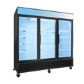 ORIKOOL Glass Door Merchandiser Refrigerator 70 Cu.ft black-steel
