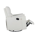 Upholstered Swivel Recliner Manual Rocker Recliner Chair Baby Nursery Chair With Two Removable Pillows For Living Room, Beige Beige Foam Linen