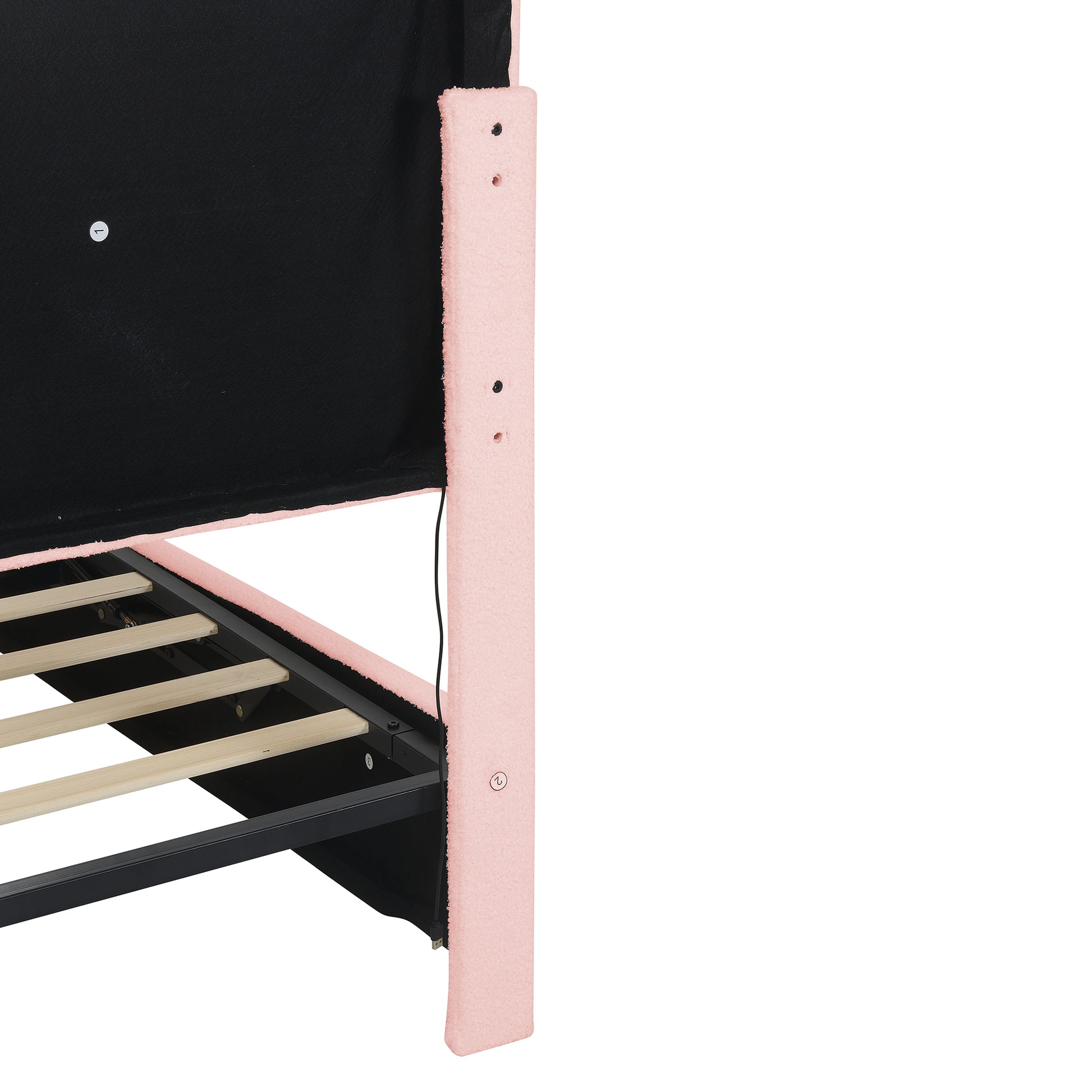 Queen Size Upholstered Platform Bed With Height Adjustable Headboard And Under Bed Storage Space,Pink Pink Upholstered