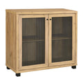 Golden Oak Accent Cabinet With Mesh Door Standard 3 4 Shelves Oak Brown Primary Living Space Shelves Included Transitional Wood