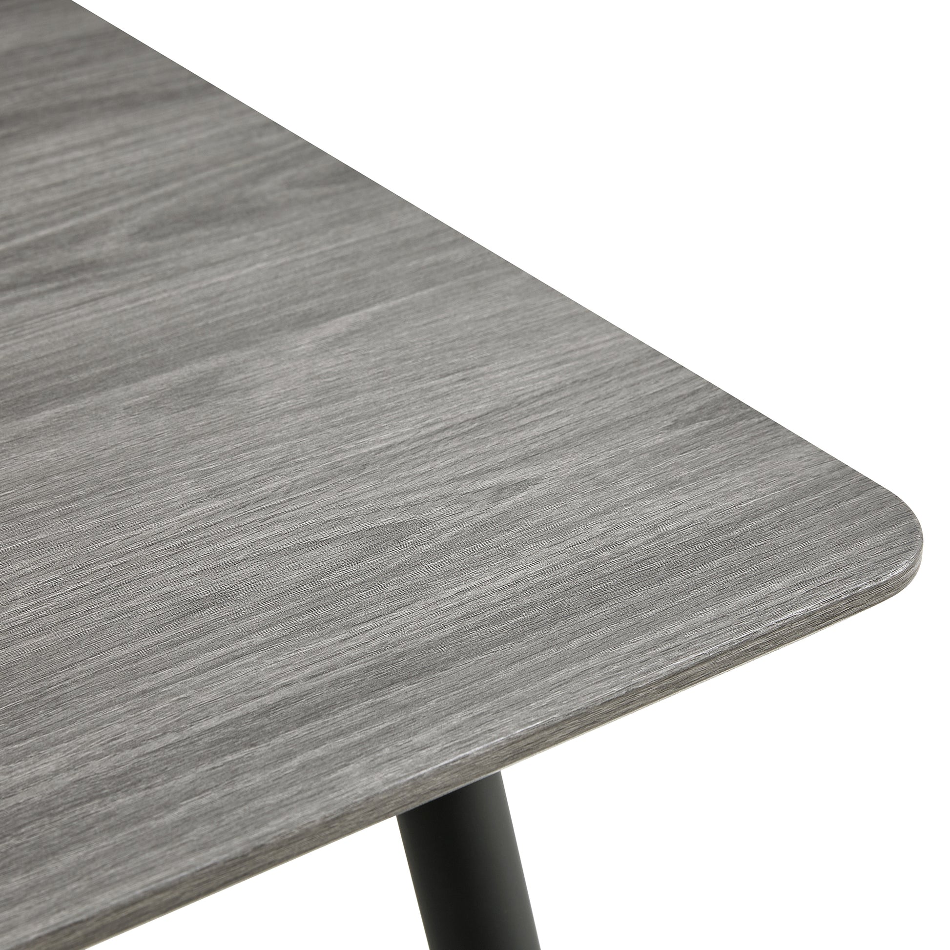 Industrial Style Rectangular Gray Wood Grain Table With Mdf Tabletop And Black Iron Legs, Suitable For Kitchens, Restaurants, And Living Rooms47.2"27.5"*29.5" 1226 Gray Mdf