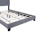 Gray Collection Queen Size Upholstered Headboard Adjustable Bed Frame Velvet Fabric Hot Style Super Popular Series Box Spring Not Required Queen Gray Wood Espresso Bedroom Minimalist,Modern,Shabby Chic,Ultra Modern Rubberwood Adjustable Bedbase Fiber