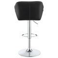 Chrome And Black Adjustable Bar Stool Set Of 2 Solid Black Dining Room Spot Clean Contemporary,Modern Bar Stools Tufted Back Foam Upholstered