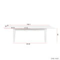 Dining Table106.3 In Large Extendable Kitchen Table White Mdf