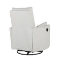 Upholstered Swivel Recliner Manual Rocker Recliner Chair Baby Nursery Chair With Two Removable Pillows For Living Room, Beige Beige Foam Linen