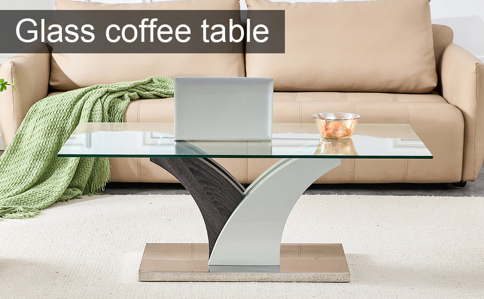 Modern Dining Table,Tea Table.Coffee Table. Tempered Glass Countertop, And Artistic Mdf Legs Are Perfect For Hosting Dinners, Conferences, Home, And Office Decorations.B 793 Transparent Glass