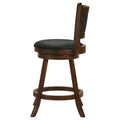 Chestnut And Black Wooden Swivel Stool Set Of 2 Solid Black Brown Brown Dining Room Spot Clean Transitional Bar Stools Rubberwood Solid Back Foam Wood Fabric