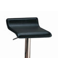 Black And Chrome Backless Bar Stool Solid Black Dining Room Spot Clean Contemporary,Modern Bar Stools Solid Back Foam Upholstered