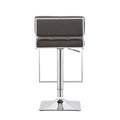 Grey And Chrome Adjustable Bar Stool Solid Grey Dining Room Spot Clean Rectangular Contemporary,Modern Bar Stools Solid Back Foam Upholstered