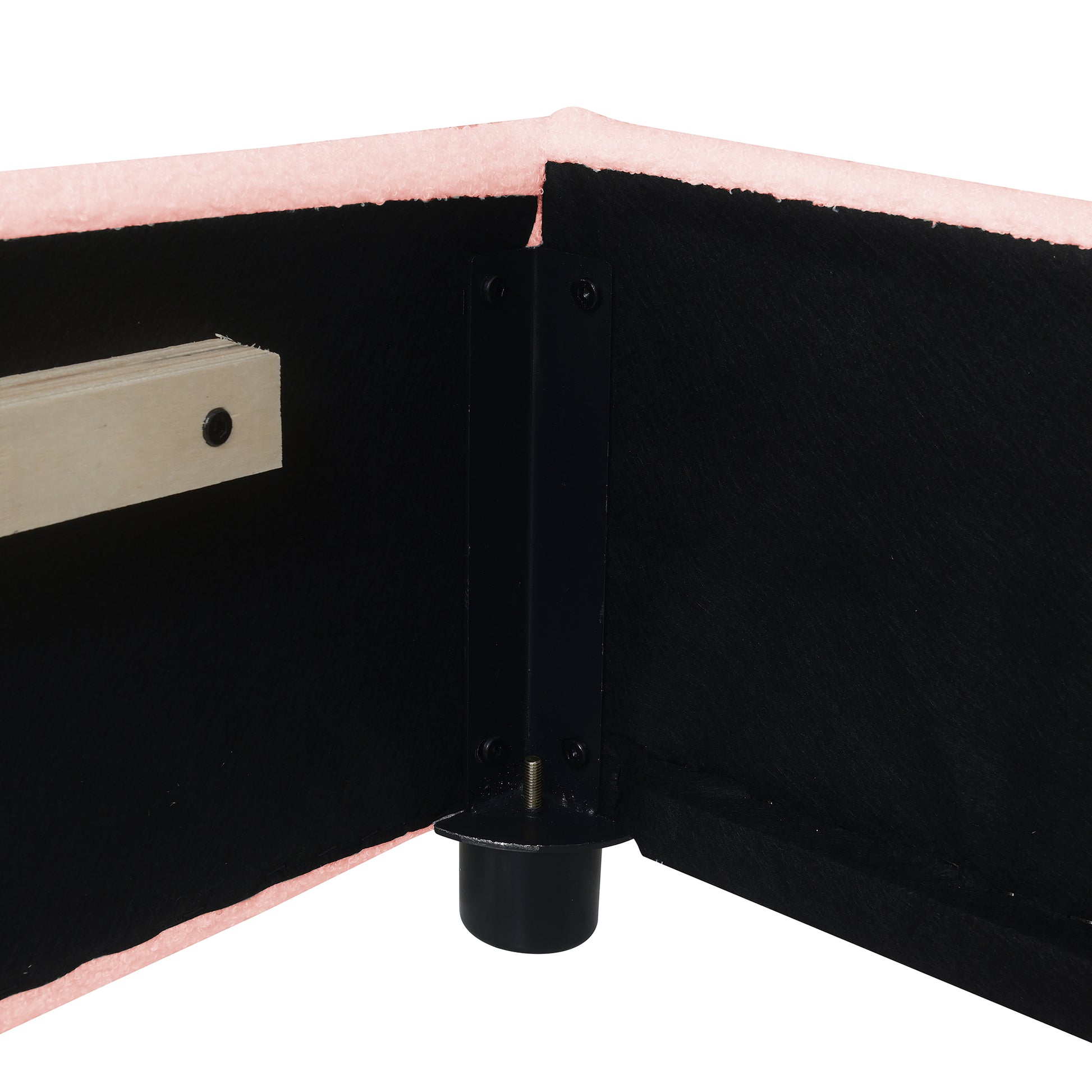 Queen Size Upholstered Platform Bed With Height Adjustable Headboard And Under Bed Storage Space,Pink Pink Upholstered