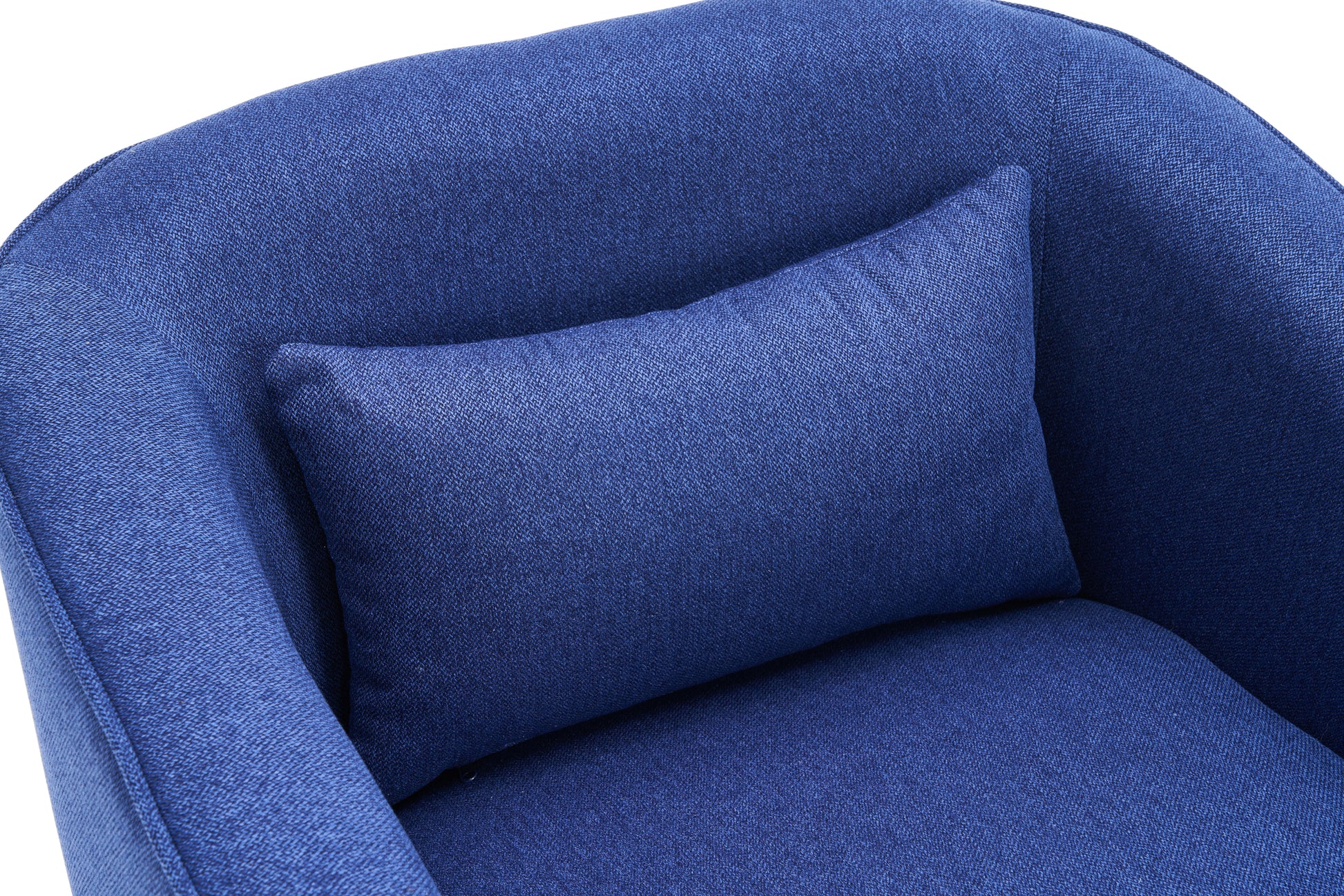 Swivel Barrel Chair With Ottoman, Swivel Accent Chairs Armchair For Living Room, Reading Chairs For Bedroom Comfy, Round Barrel Chairs With Black Metal Base Blue Blue Primary Living Space Modern Linen