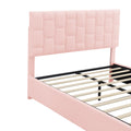 Queen Size Upholstered Platform Bed With Height Adjustable Headboard And Under Bed Storage Space,Pink Pink Upholstered