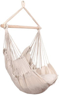 Hammocks Hanging Rope Hammock Chair Swing Seat With Two Seat Cushions And Carrying Bag, Natural Natural Canvas