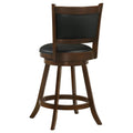 Chestnut And Black Wooden Swivel Stool Set Of 2 Solid Black Brown Brown Dining Room Spot Clean Transitional Bar Stools Rubberwood Solid Back Foam Wood Fabric