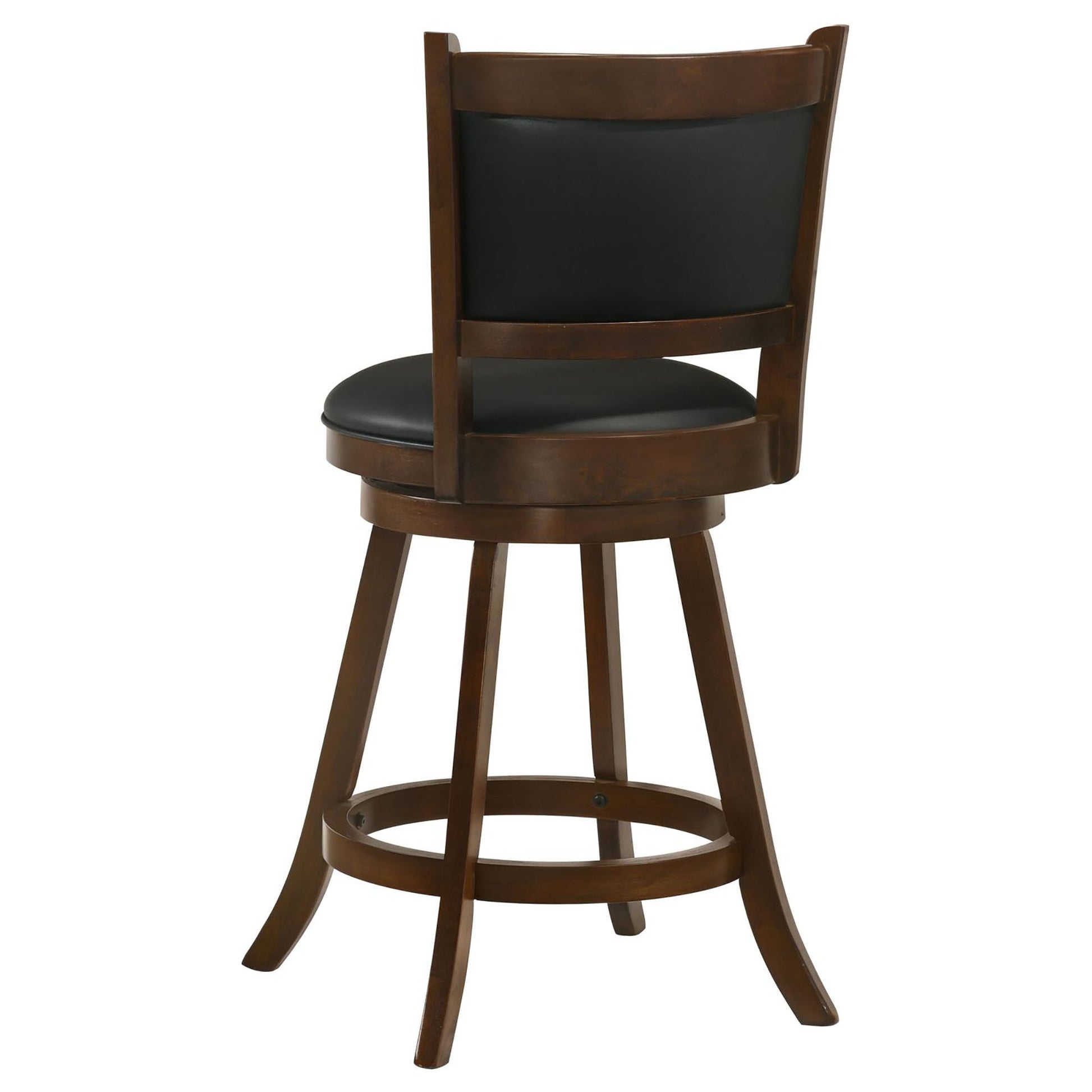 Chestnut And Black Wooden Swivel Stool Set Of 2 Solid Black Brown Brown Dining Room Spot Clean Transitional Bar Stools Rubberwood Solid Back Foam Wood Fabric