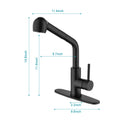 Single Handle Kitchen Sink Faucet With Pull Out Sprayer Matte Black Stainless Steel