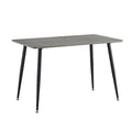 Industrial Style Rectangular Gray Wood Grain Table With Mdf Tabletop And Black Iron Legs, Suitable For Kitchens, Restaurants, And Living Rooms47.2